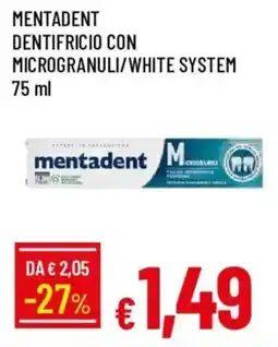 Galassia Mentadent dentifricio con microgranuli/white system offerta