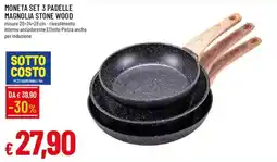 Galassia Moneta set 3 padelle magnolia stone wood offerta