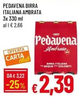 Galassia Pedavena birra italiana ambrata offerta