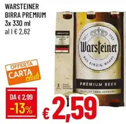 Galassia Warsteiner birra premium offerta