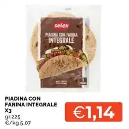 Mercatò Selex piadina con farina integrale offerta
