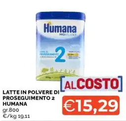 Mercatò Latte in polvere di proseguimento 2 Humana offerta