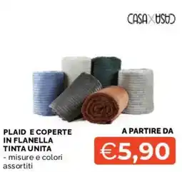 Mercatò Plaid e coperte in flanella tinta unita offerta
