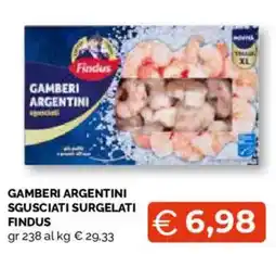 Mercatò Extra Gamberi argentini sgusciati surgelati Findus offerta