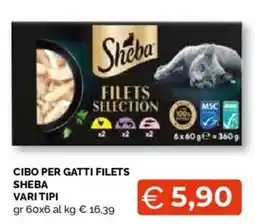 Mercatò Extra Cibo per gatti filets Sheba vari tipi offerta