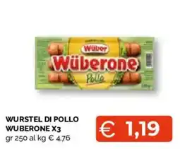 Mercatò Extra Würstel di pollo Wuberone offerta