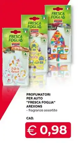 Mercatò Extra Profumatori per auto "Fresca Foglia" Arexons offerta