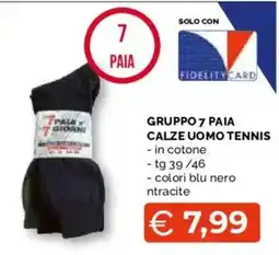 Mercatò Extra Gruppo 7 paia calze uomo tennis offerta