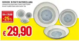 Galassia superstore Servizio 18 piatti in porcellana offerta