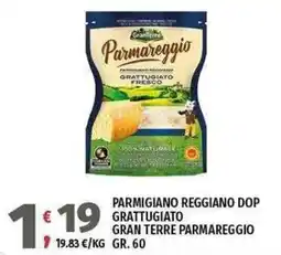 Vivo Supermercati Parmigiano Reggiano Dop Grattugiato Gran Terre Parmareggio offerta