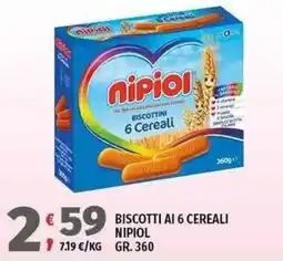 Vivo Supermercati Biscotti ai 6 cereali Nipiol offerta