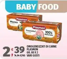 Vivo Supermercati Omogeneizzati di carne Plasmon offerta