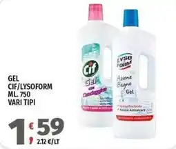 Vivo Supermercati Gel Cif/Lysoform offerta