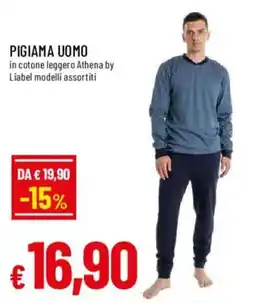 Galassia superstore Pigiama uomo in cotone leggero Athena by Liabel offerta