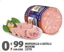 Vivo Supermercati Mortadella 4 Castelli Negroni offerta