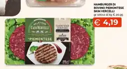 Mercatò Extra Hamburger di bovino piemontese skin vercelli offerta