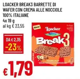 IperFamila Loacker Break3 barrette di wafer con crema alle nocciole offerta