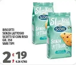 Vivo Supermercati Biscotti senza lattosio Scotti si con riso offerta
