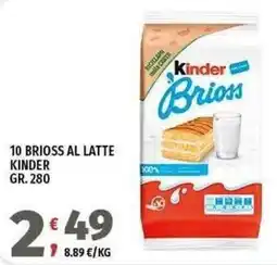 Vivo Supermercati Brioss al latte Kinder offerta