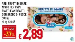IperFamila Frutti di mare misto per primi piatti e antipasti con brodo di pesce Arbi offerta