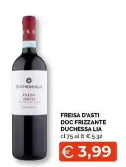 Mercatò Local Freisa d'asti doc frizzante duchessa lia offerta