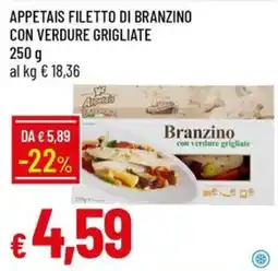 IperFamila Appetais filetto di branzino con verdure grigliate offerta