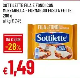 IperFamila Sottilette fila e fondi con mozzarella offerta