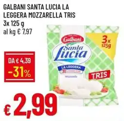 IperFamila Galbani Santa Lucia La Leggera Mozzarella Tris offerta
