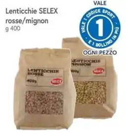 Famila Lenticchie SELEX rosse/mignon offerta