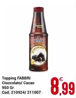 Centro Cash Topping FABBRI Cioccolato offerta