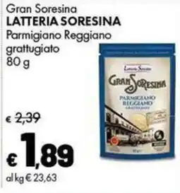 Supermercati Vinci Latteria Sorensina Parmigiano Reggiano grattugiato offerta
