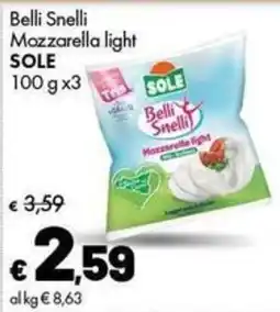 Supermercati Vinci Belli Snelli Mozzarella light offerta