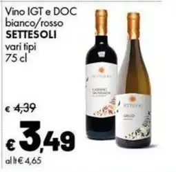 Supermercati Vinci Vino IGT e DOC Settesoli offerta