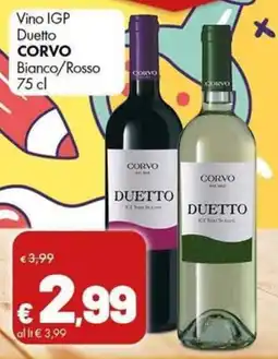 Supermercati Vinci Vino IGP Duetto CORVO Bianco/Rosso offerta