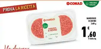 Conad Superstore Conad hamburger di bovino offerta