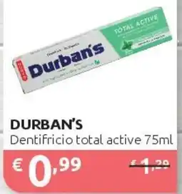 PiùMe Durban's Dentifricio total active offerta