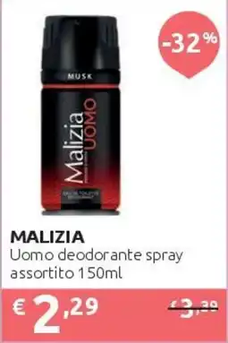 PiùMe Malizia Uomo deodorante spray offerta