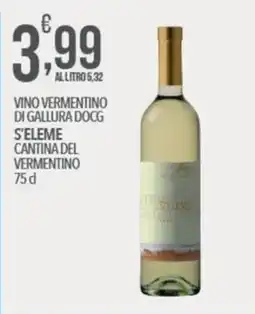 Iper Nonna Isa Vino vermentino di gallura docg s'eleme offerta
