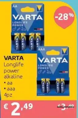 PiùMe VARTA Longlife power alkaline offerta
