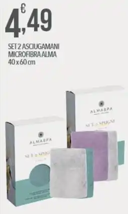 Iper Nonna Isa Set 2 asciugamani microfibra alma offerta