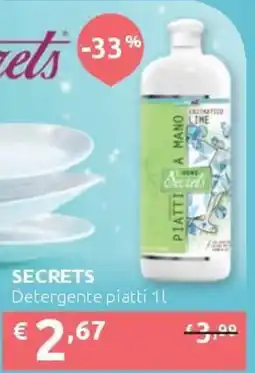 PiùMe Secrets Detergente piatti offerta