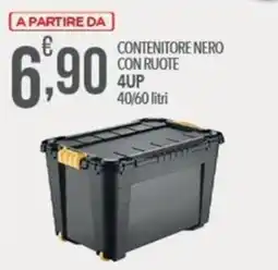 Iper Nonna Isa Contenitore nero con ruote 4up offerta