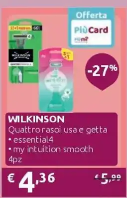 PiùMe Wilkinson Quattro rasoi usa e getta offerta