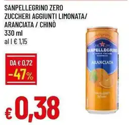 Galassia Sanpellegrino zero aranciata offerta