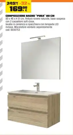 OBI Composizione bagno "Pura" 80 cm offerta
