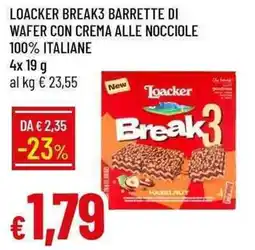 Galassia Loacker Break3 barrette di wafer con crema alle nocciole offerta