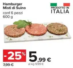 Carrefour Iper Hamburger Misti di Suino offerta