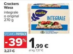 Carrefour Iper Crackers Wasa integrale offerta