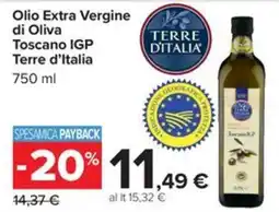 Carrefour Iper Olio Extra Vergine di Oliva Toscano IGP Terre d'Italia offerta
