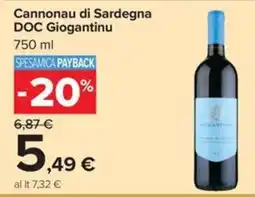 Carrefour Iper Cannonau di Sardegna DOC Giogantinu offerta